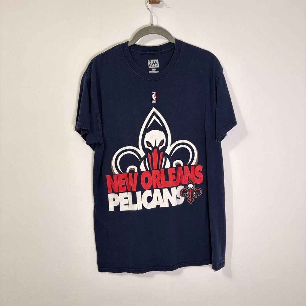 New Orleans Pelicans Majestic Blue Shirt Sz M